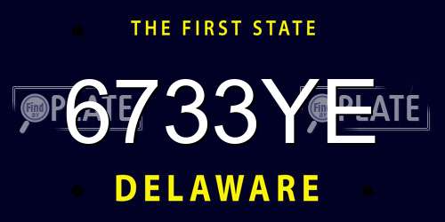 6733YE Delaware License Plate