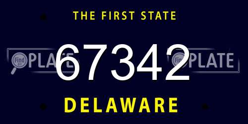 67342 Delaware License Plate
