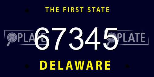 67345 Delaware License Plate
