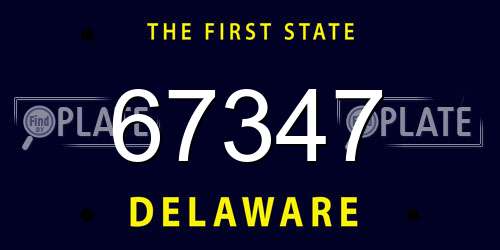 67347 Delaware License Plate