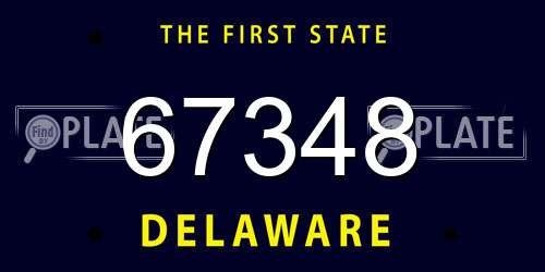 67348 Delaware License Plate