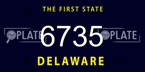 6735 Delaware License Plate