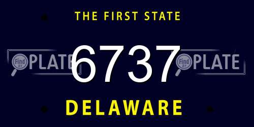 6737 Delaware License Plate