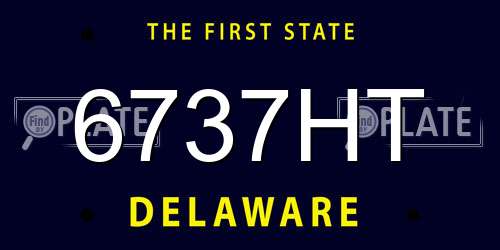 6737HT Delaware License Plate
