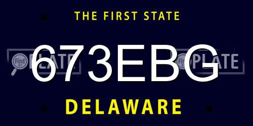 673EBG Delaware License Plate