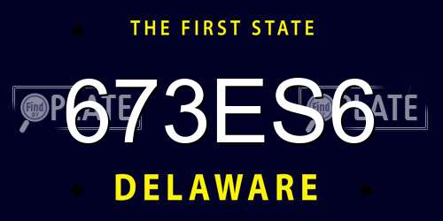 673ES6 Delaware License Plate