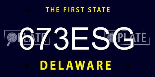 673ESG Delaware License Plate
