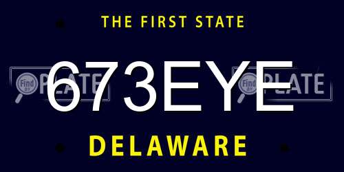 673EYE Delaware License Plate