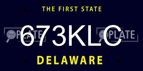 673KLC Delaware License Plate
