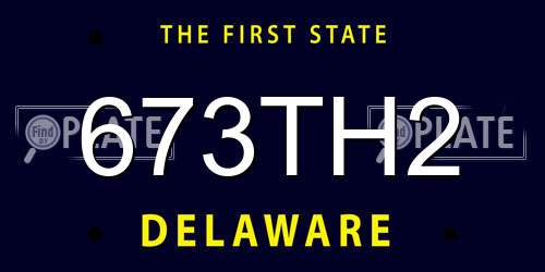 673TH2 Delaware License Plate