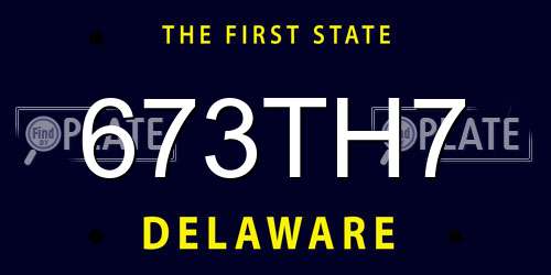 673TH7 Delaware License Plate