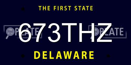 673THZ Delaware License Plate