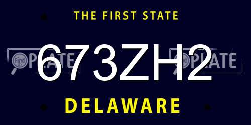 673ZH2 Delaware License Plate