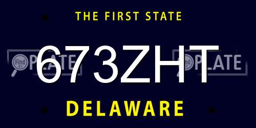 673ZHT Delaware License Plate