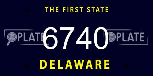 6740 Delaware License Plate