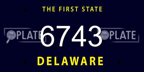6743 Delaware License Plate