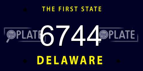 6744 Delaware License Plate