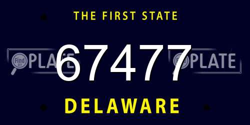 67477 Delaware License Plate