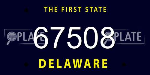 67508 Delaware License Plate