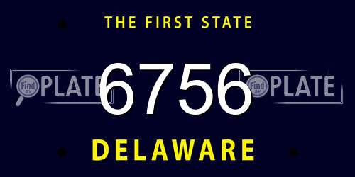 6756 Delaware License Plate
