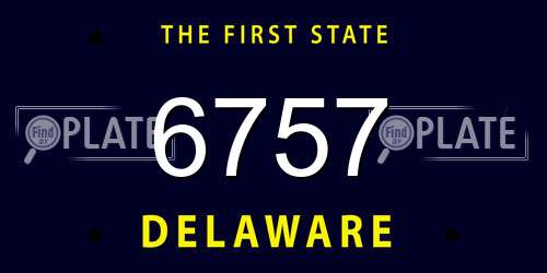 6757 Delaware License Plate