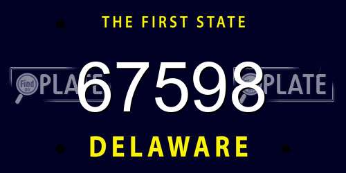 67598 Delaware License Plate