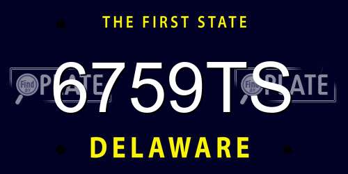 6759TS Delaware License Plate