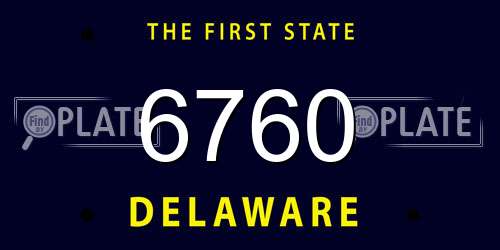 6760 Delaware License Plate