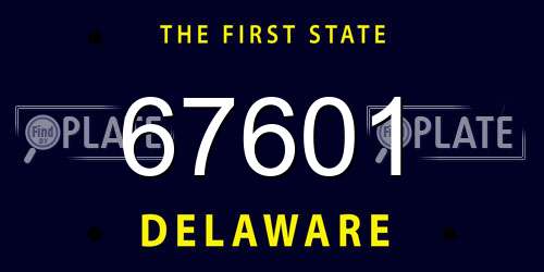 67601 Delaware License Plate