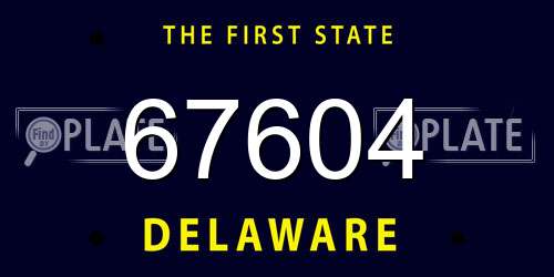 67604 Delaware License Plate