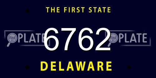 6762 Delaware License Plate