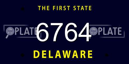 6764 Delaware License Plate
