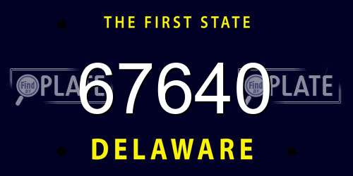 67640 Delaware License Plate