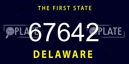 67642 Delaware License Plate