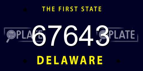 67643 Delaware License Plate