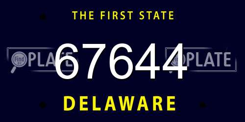 67644 Delaware License Plate