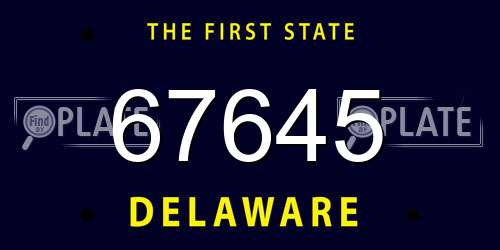 67645 Delaware License Plate