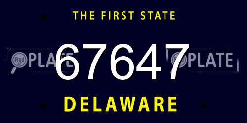 67647 Delaware License Plate