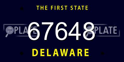67648 Delaware License Plate