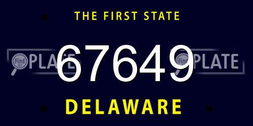 67649 Delaware License Plate
