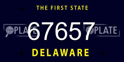 67657 Delaware License Plate