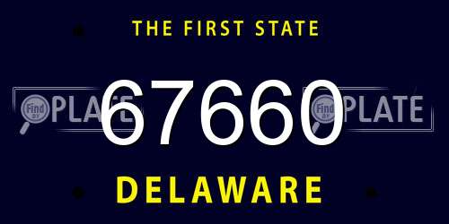 67660 Delaware License Plate