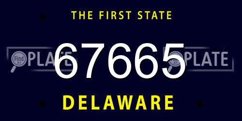 67665 Delaware License Plate