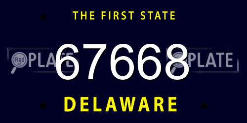 67668 Delaware License Plate