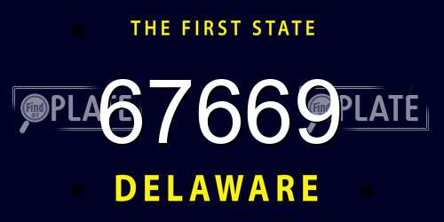 67669 Delaware License Plate
