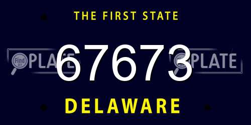 67673 Delaware License Plate