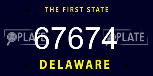 67674 Delaware License Plate