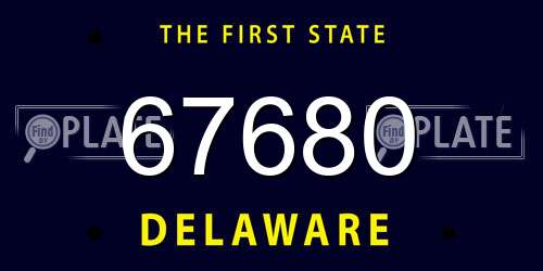 67680 Delaware License Plate