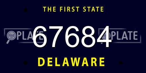 67684 Delaware License Plate