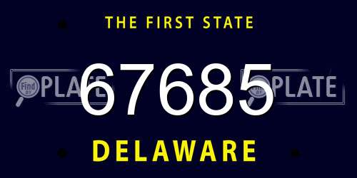 67685 Delaware License Plate